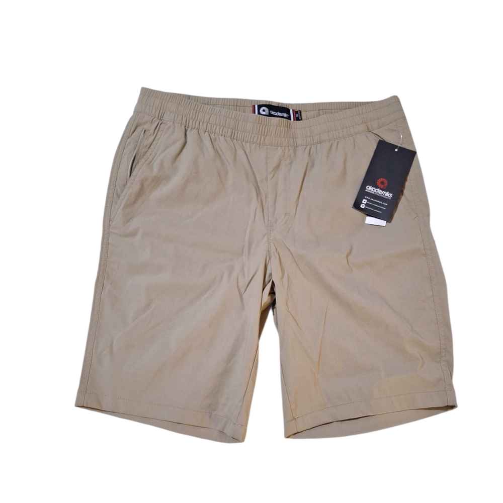 Akademiks Men's Beige Flat Front Shorts